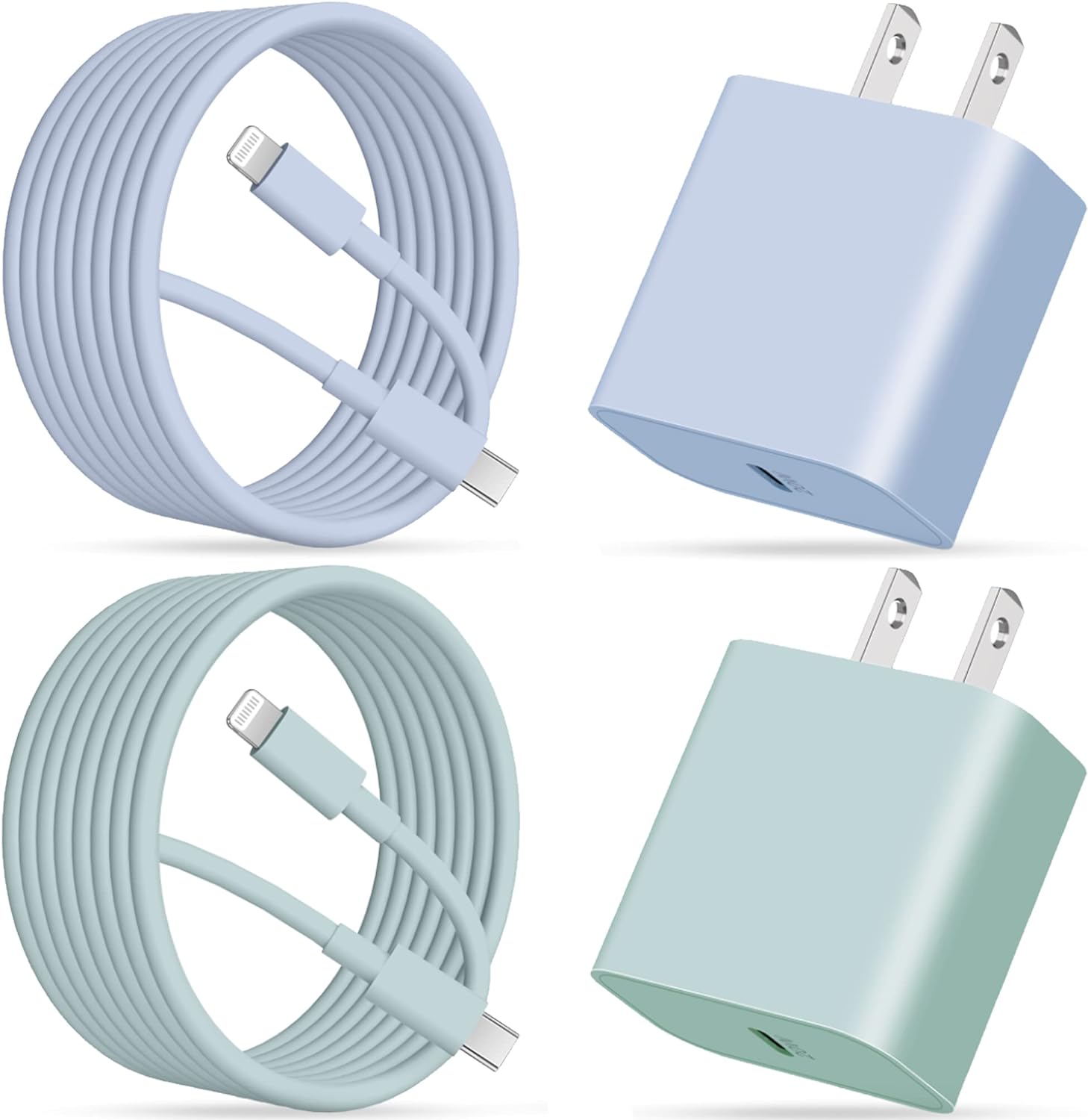 iPhone Fast Charger, 2Pack 20W PD USB C Wall Charger Block Fast Charging Plug with 10FT Long USB-C to Lightnings Cable Cord for iPhone 14/14 Plus/13/12/Pro Max/Mini/11/XS/X, iPad